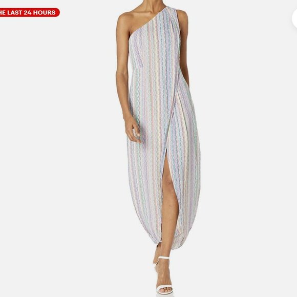 BCBG maxi one-shoulder dress with split front BNWT - Picture 3 of 11